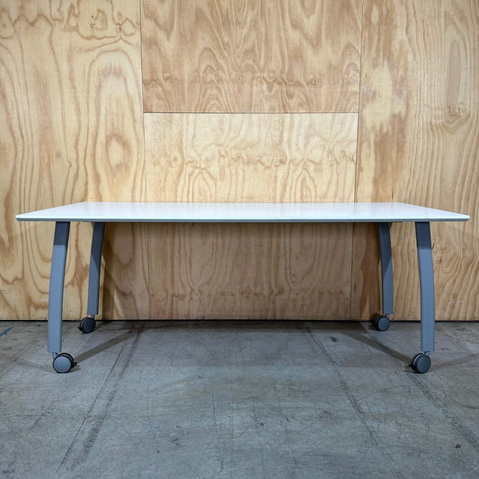 White Table on Castor Wheels