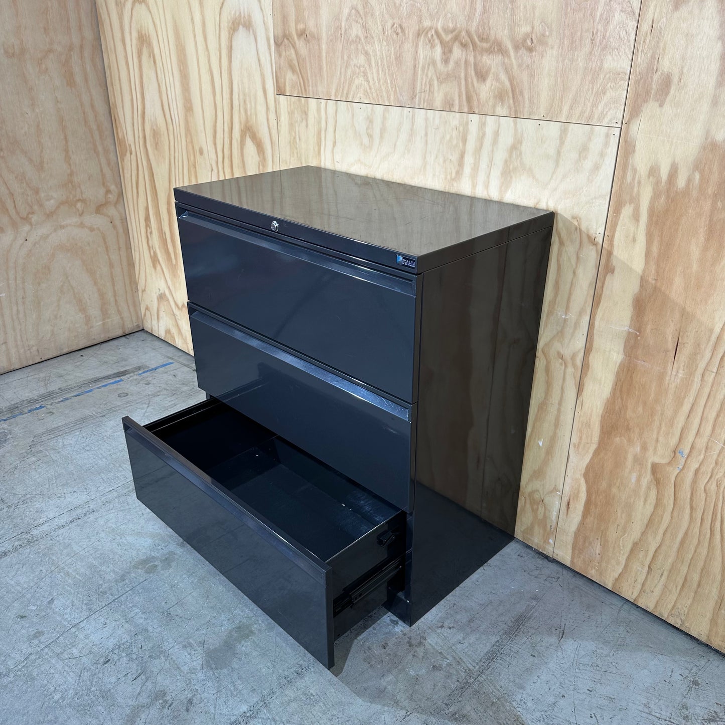 Rack and File Black Wide Filing Cabinet
