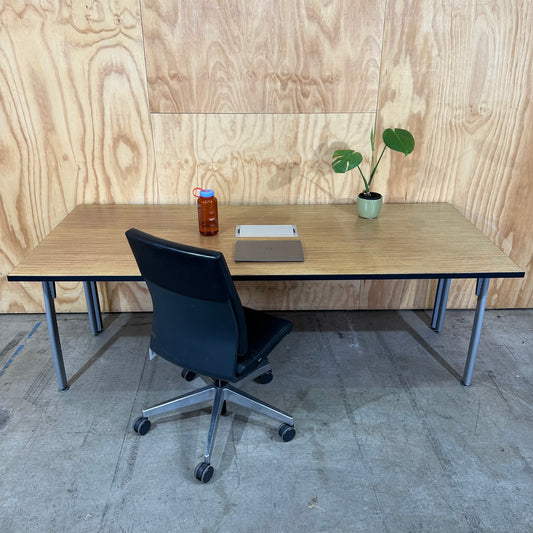 Wooden Veneer Desk with Power Box