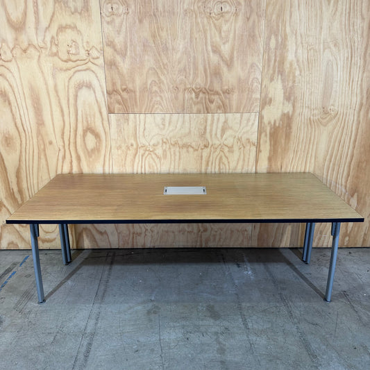 Wooden Veneer Desk with Power Box