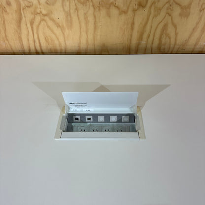 White Laminate Desk with Power Box