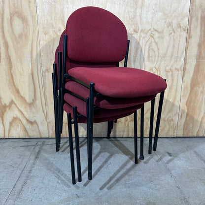 Red Fabric Stackable Chair by Ergoline