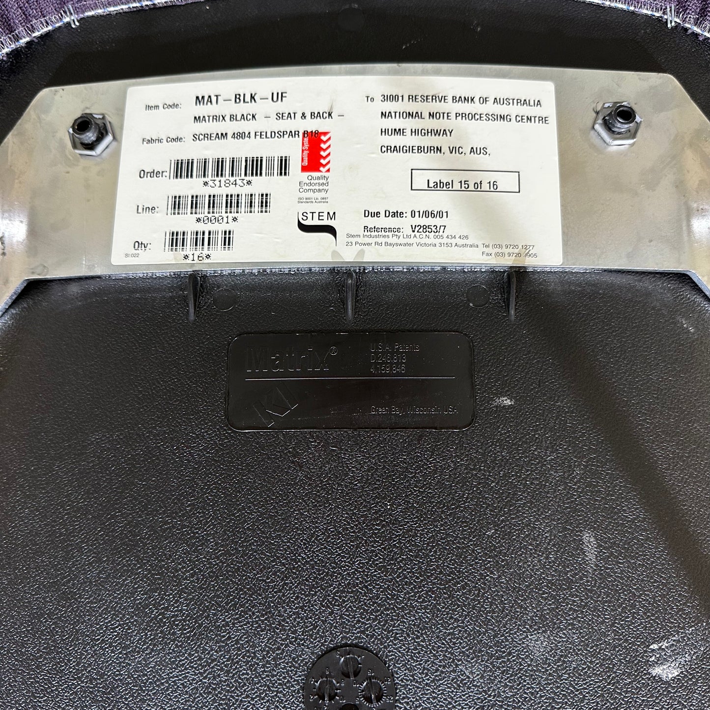 Purple Stem Matrix Stackable Chair