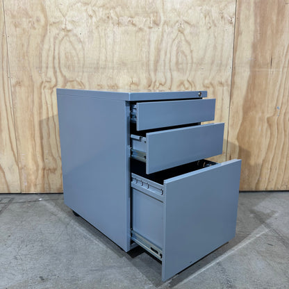 Grey Three Drawer Pedestal