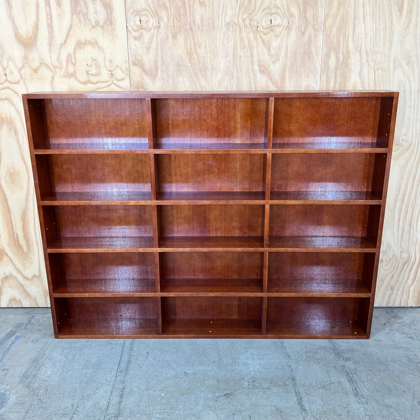 Large Dark Wood Cubby Shelving Unit