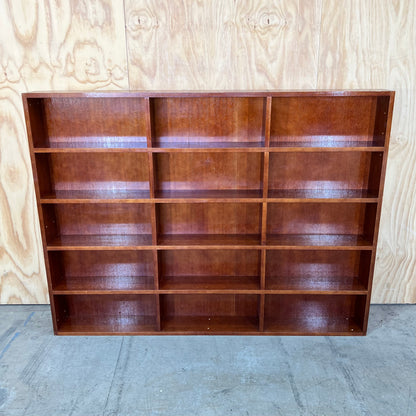 Large Dark Wood Cubby Shelving Unit