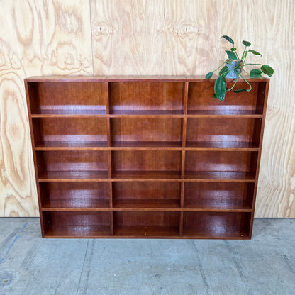 Large Dark Wood Cubby Shelving Unit