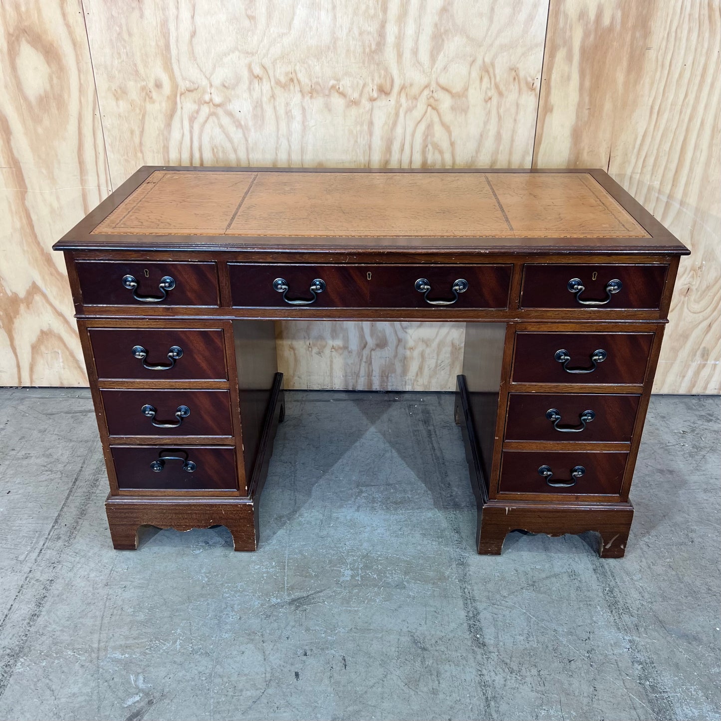 Georgian Style Twin Pedestal Desk, Circa 1930s