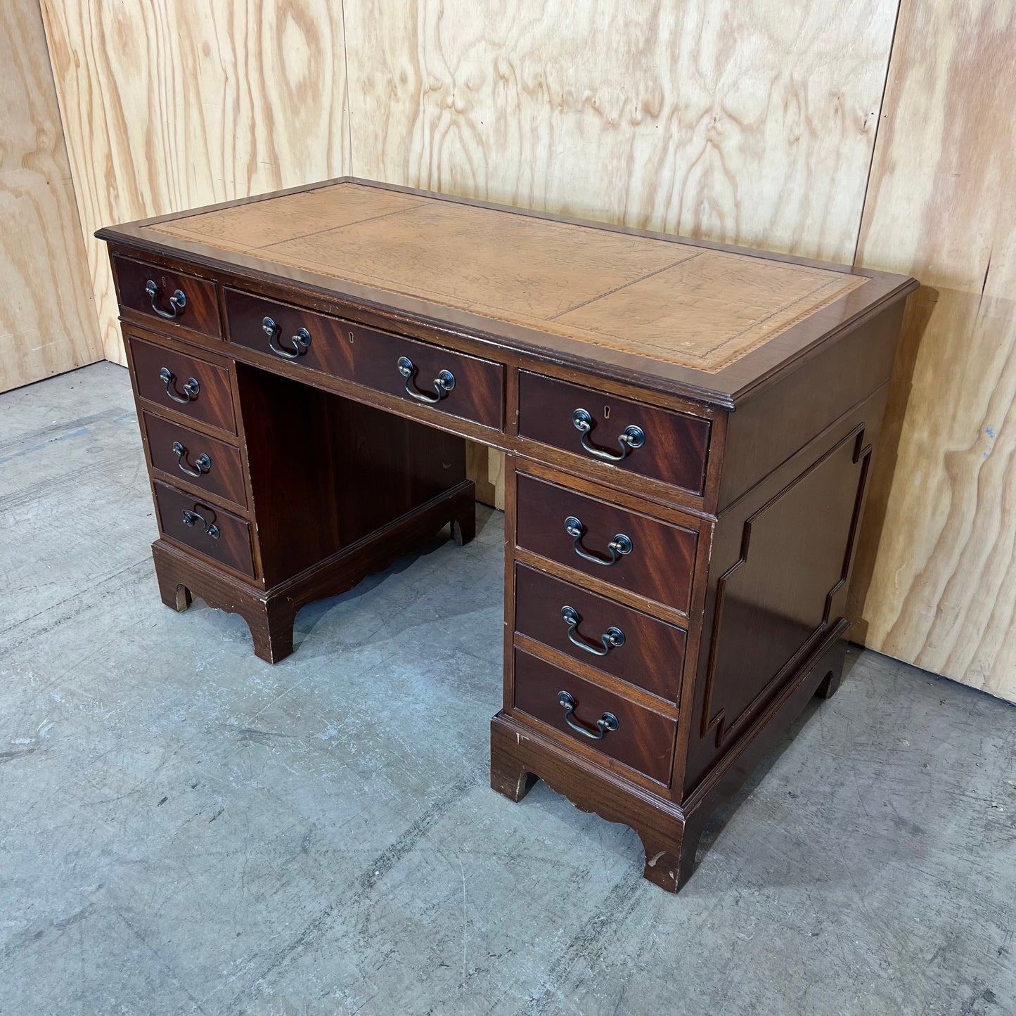 Georgian Style Twin Pedestal Desk, Circa 1930s