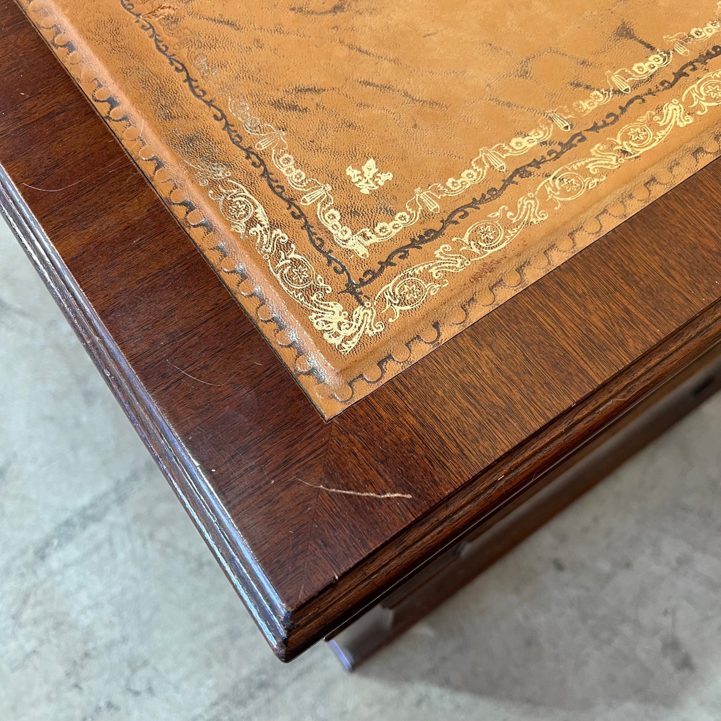 Georgian Style Twin Pedestal Desk, Circa 1930s