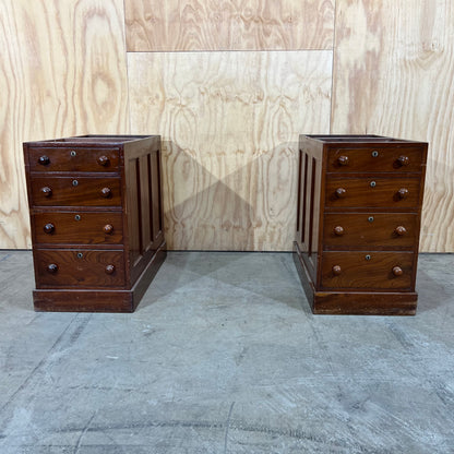 Antique timber executive desk with black leather top