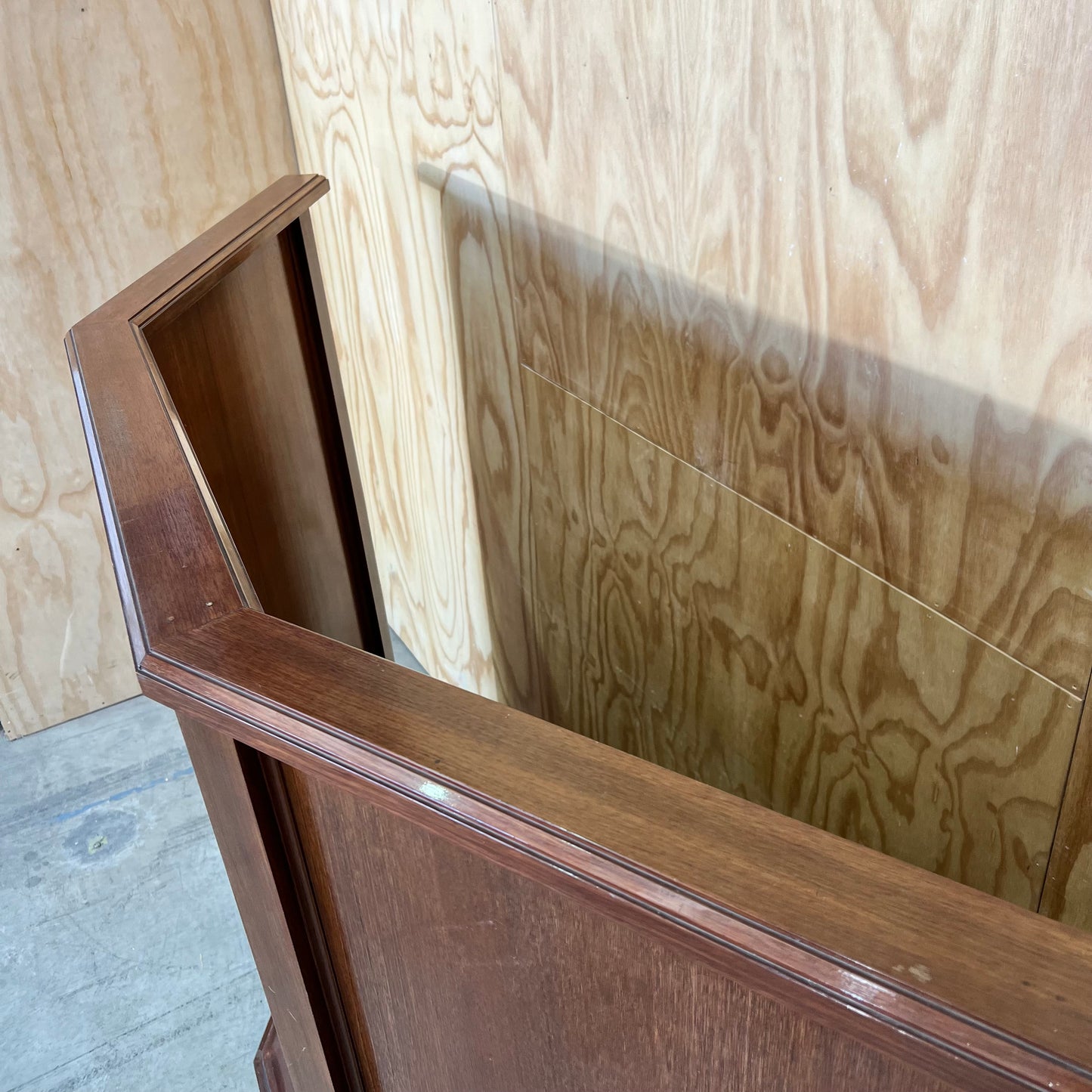 Vintage Hardwood Courtroom Witness Stand