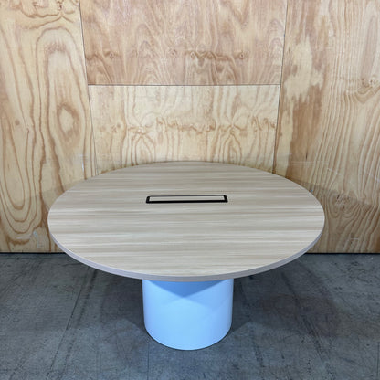 Circular Boardroom Table with Oak Laminate