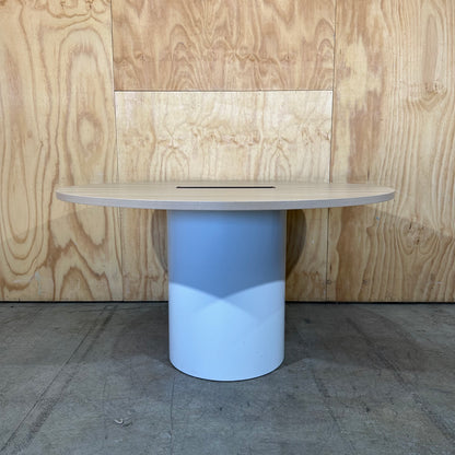 Circular Boardroom Table with Oak Laminate