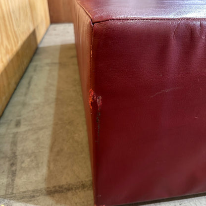 Deep Burgundy Leather Rectangle Ottoman