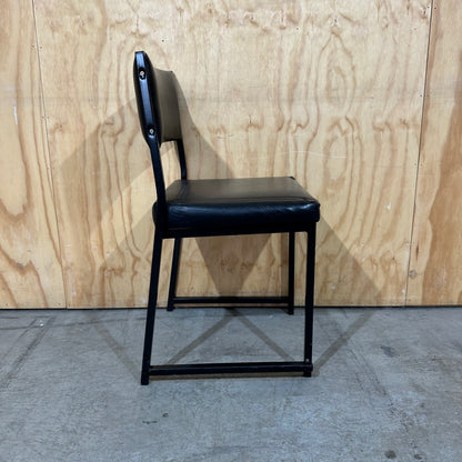 Retro Industrial Black Vinyl Sled Chair