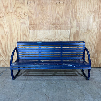 Blue Metal Park Bench