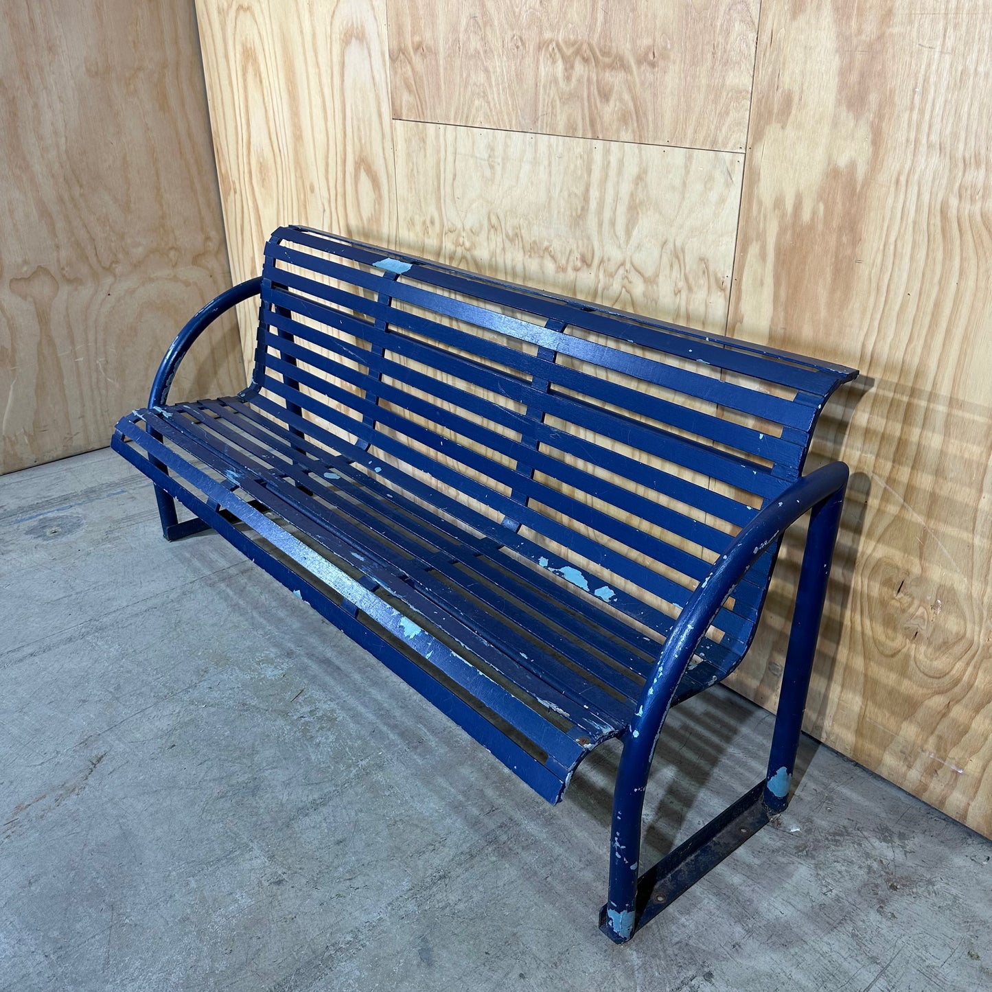 Blue Metal Park Bench