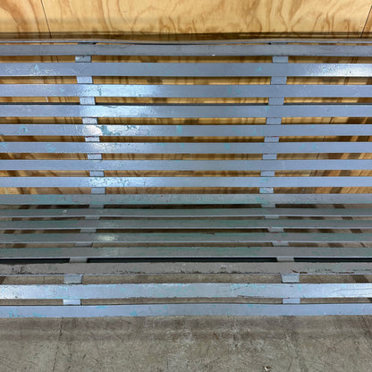 Silver Metal Park Bench with Stakes