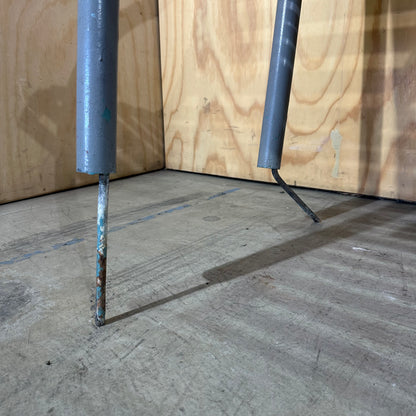 Silver Metal Park Bench with Stakes