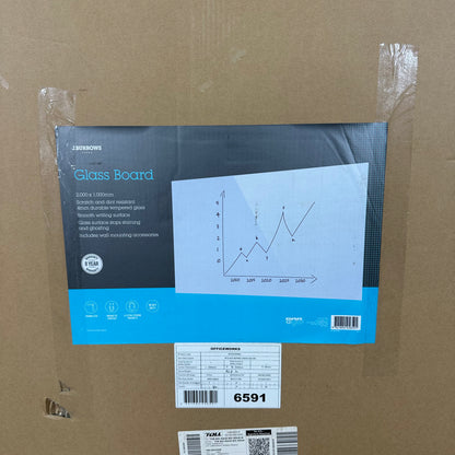 J Burrows Magnetic Glass Whiteboard (New in Box)