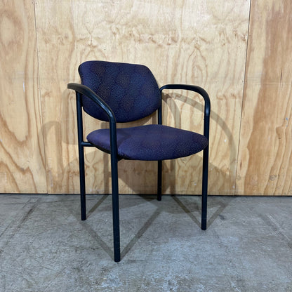 Purple Patterned Fabric Stackable Chair