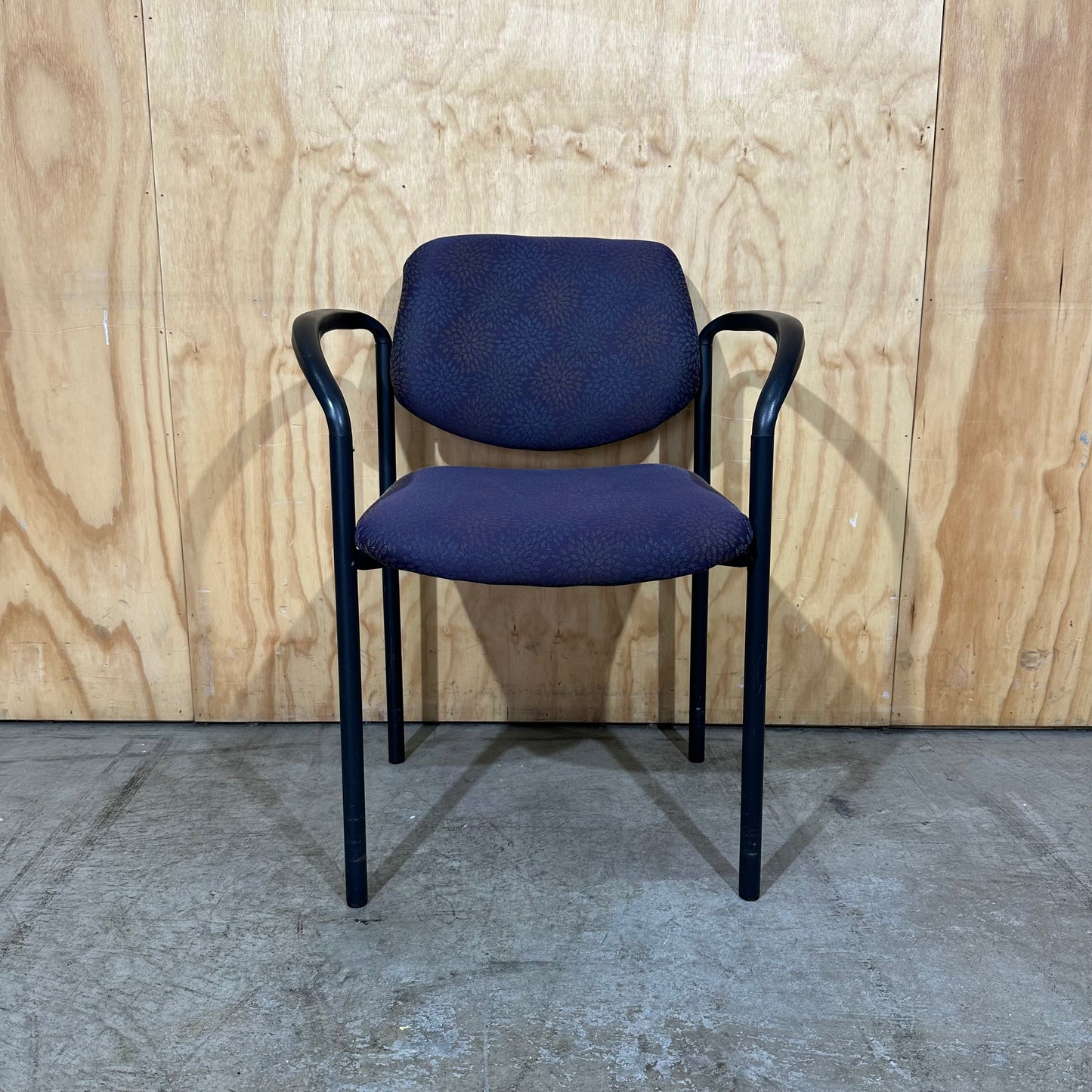 Purple Patterned Fabric Stackable Chair