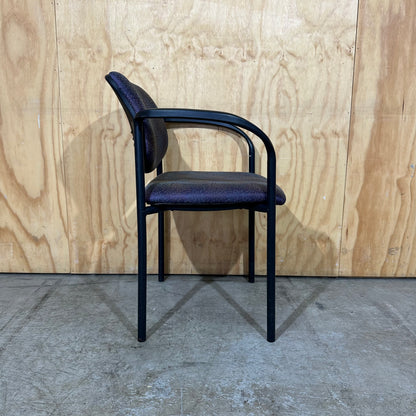 Purple Patterned Fabric Stackable Chair