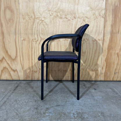 Purple Patterned Fabric Stackable Chair