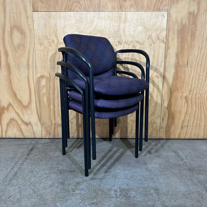 Purple Patterned Fabric Stackable Chair