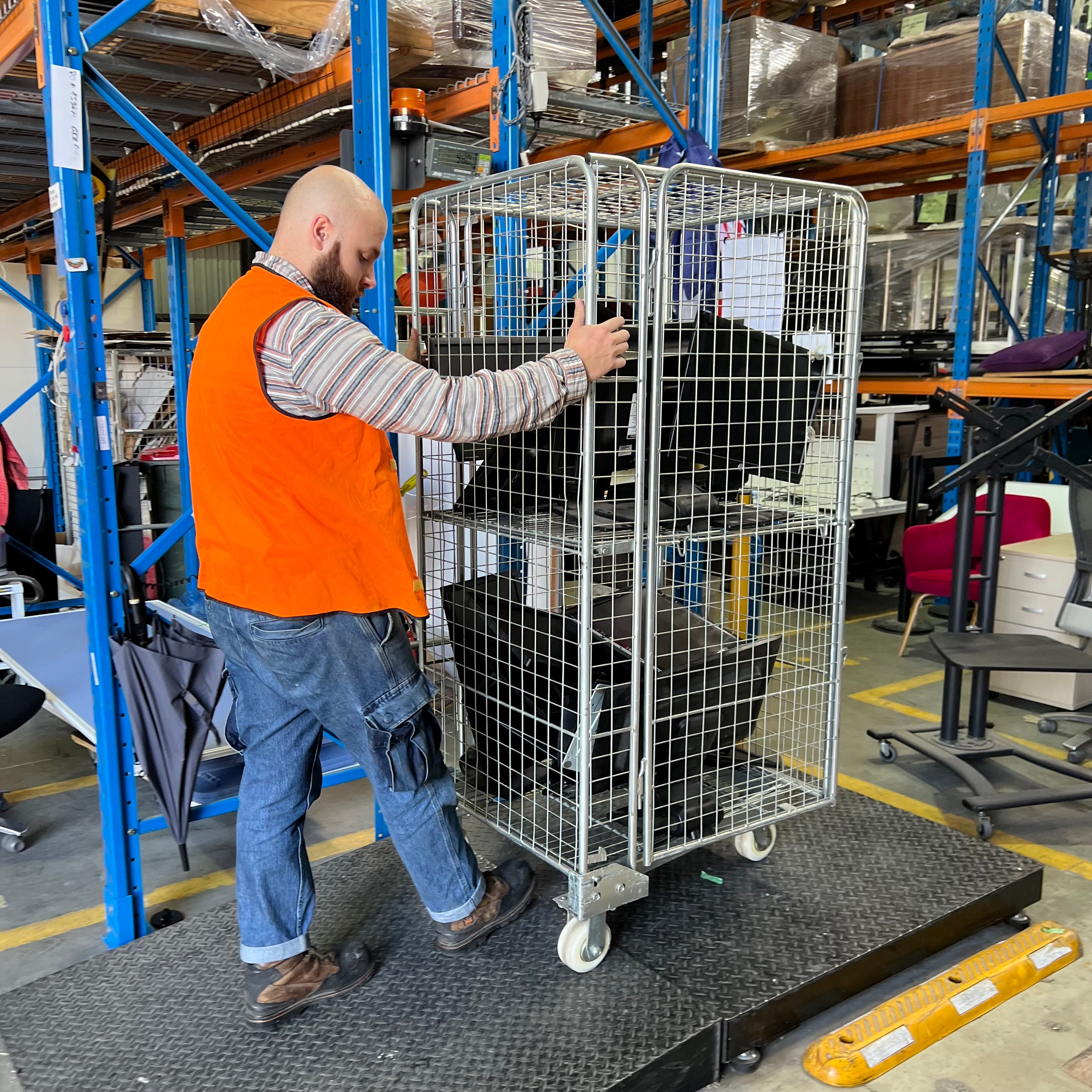 Office Clear Out Trolley Cage Green Collect service