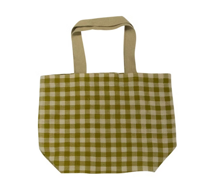 Apple Green Duck Gingham Tote