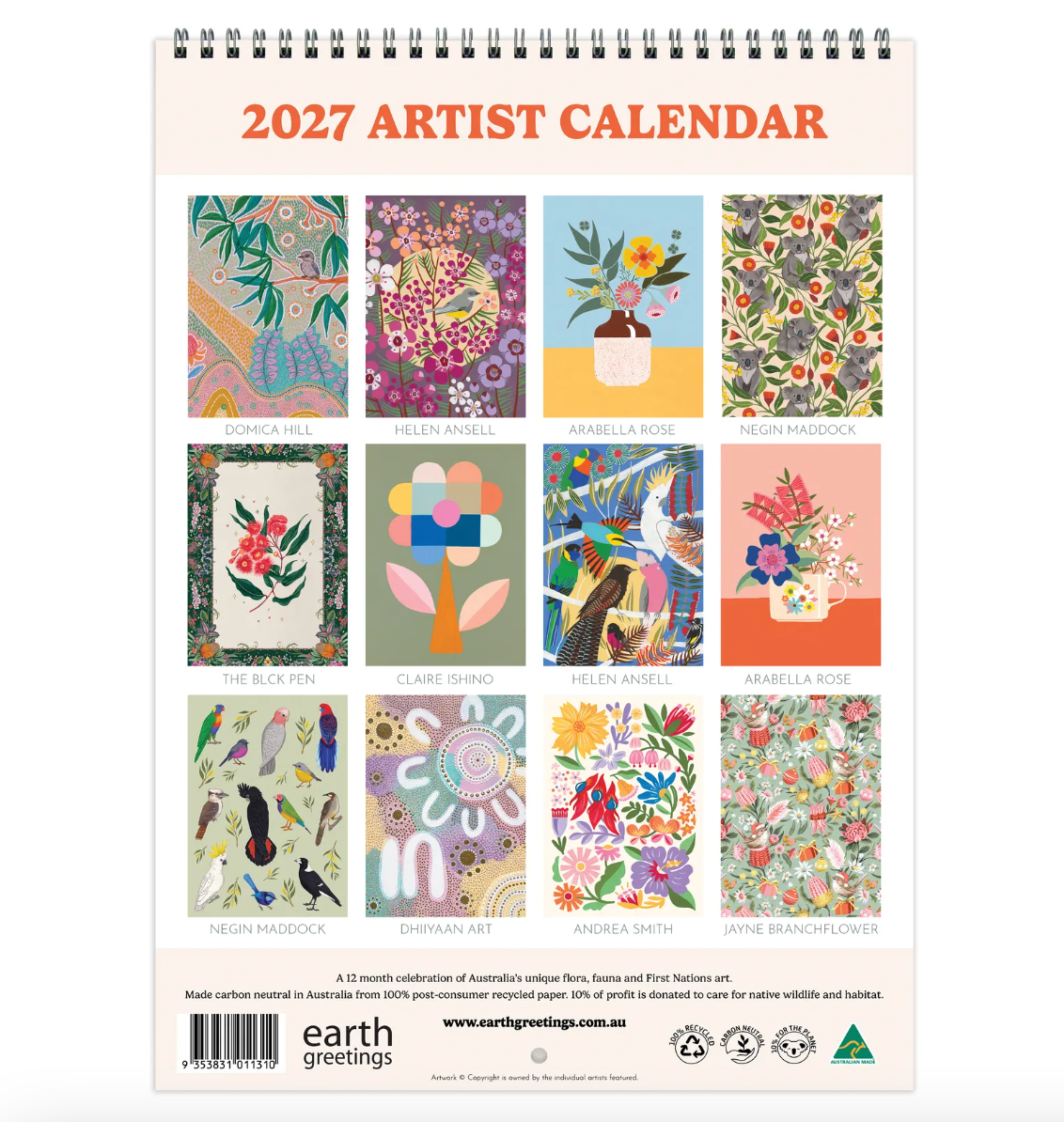 Earth Greetings Artist Calendar