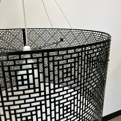 Laser Cut Round Metal Pendant Lighting Black
