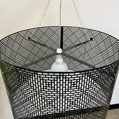 Laser Cut Round Metal Pendant Lighting Black