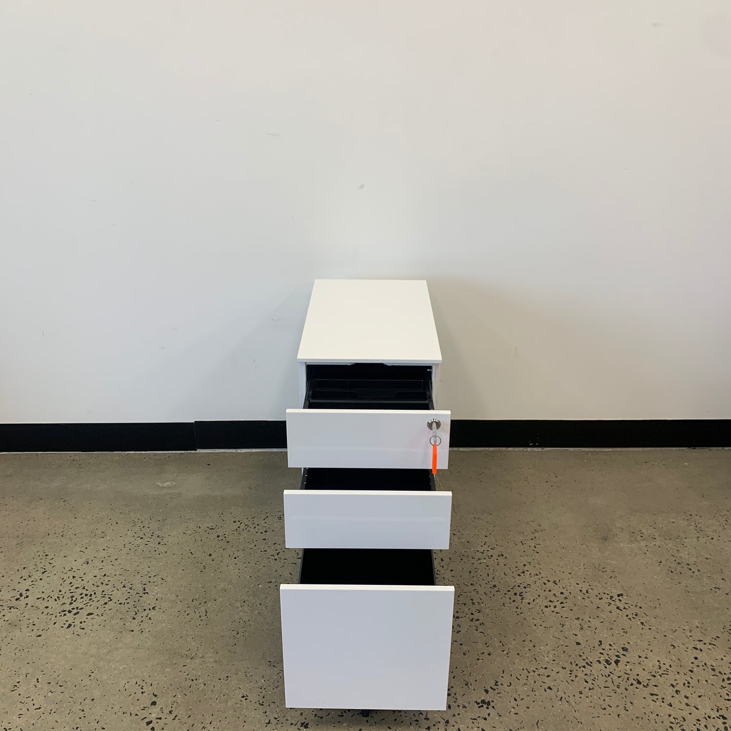 Pedestal Metal White Filing Cabinet Narrow