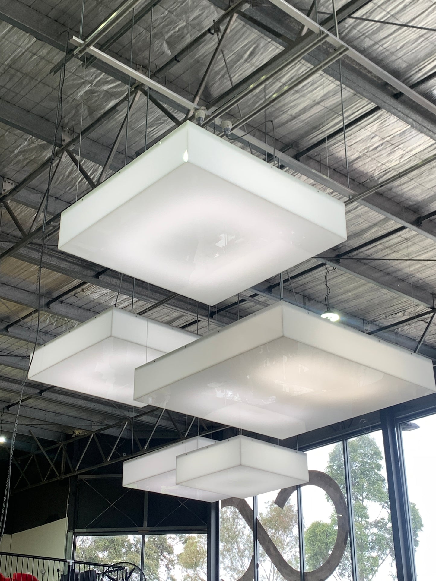 White Square Box Cube Pendant Light Fittings