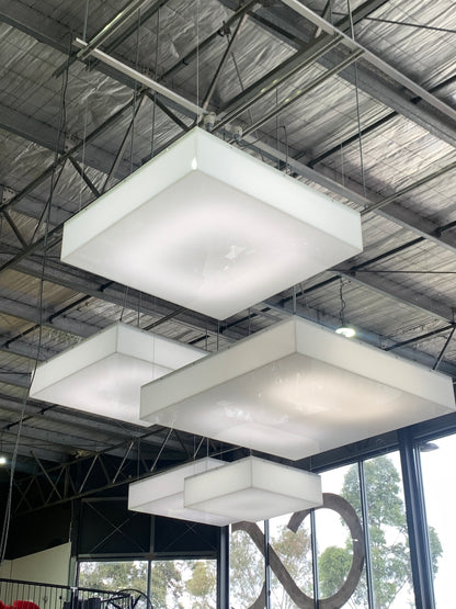 White Square Box Cube Pendant Light Fittings