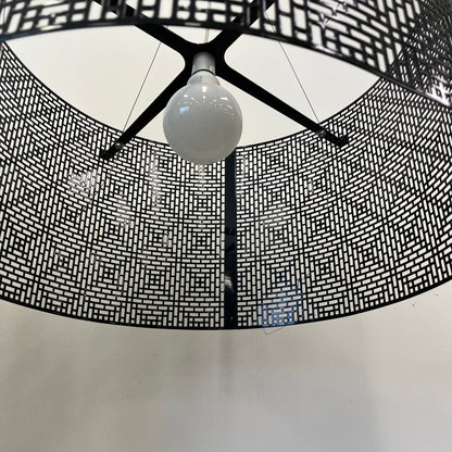 Laser Cut Round Metal Pendant Lighting Black