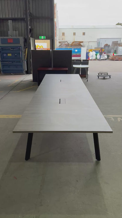 Commercial Boardroom Table with Cable Boxes - 14 Seater