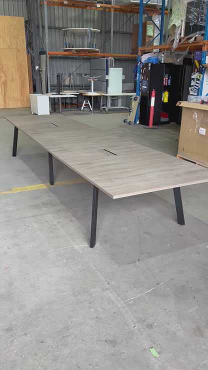 Commercial Boardroom Table with Cable Boxes - 14 Seater