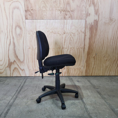 Black Task Chair With Triangle Patterns No arms