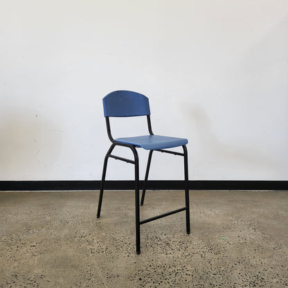 BULK BUY: Vintage Studio Chair in Sky Blue with Black Metal Frame