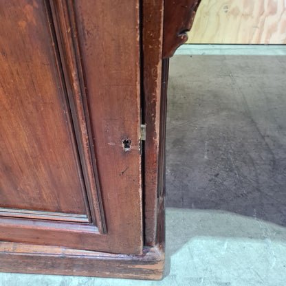 Antique 19th century solid mahogany timber executive desk with genuine leather top