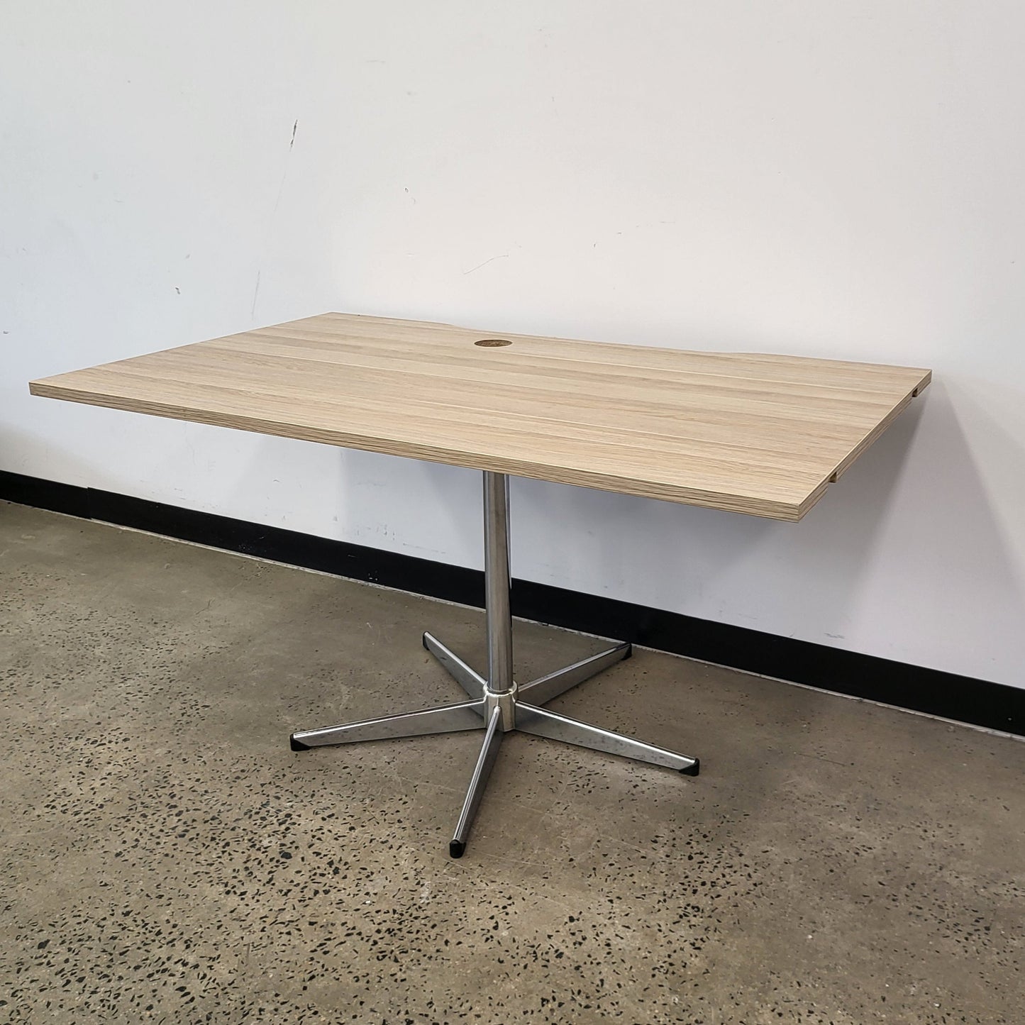 Boardroom Table with Cable Port in Light Wood