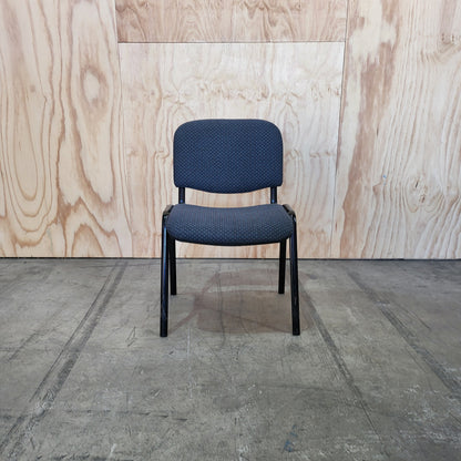 Visitor Chair with Blue Patterned Upholstery
