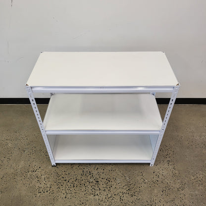 Planex Short Storage White Metal 2 Shelving Unit