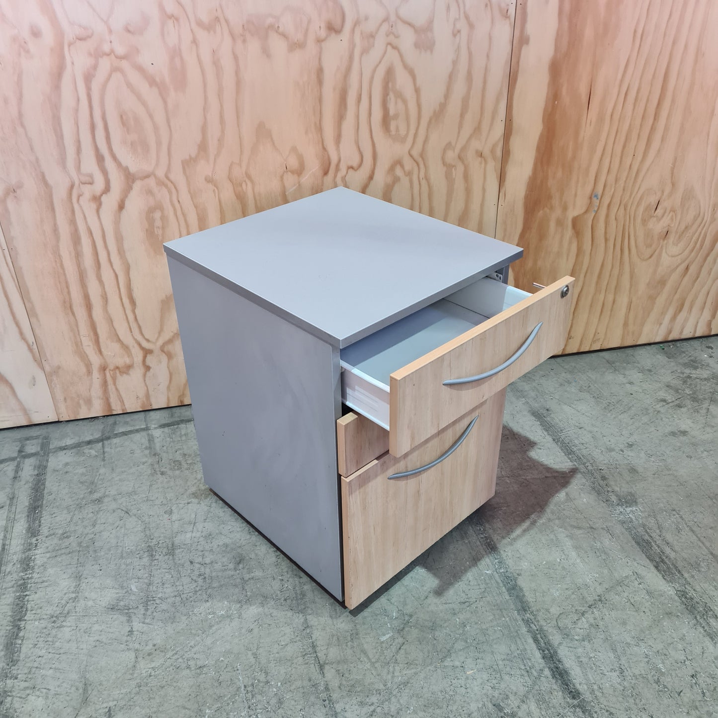 Beech and grey pedestal