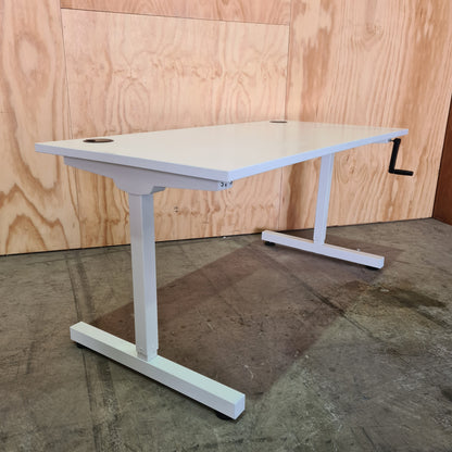 J. Burrows Matrix Manual Height Adjustable 1500mm Desk White/White
