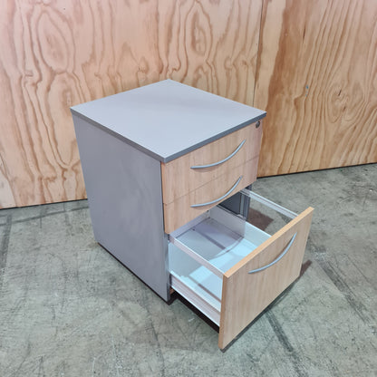 Beech and grey pedestal